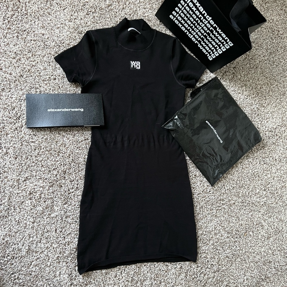 Alexander Wang black dress XS Wang letters in front